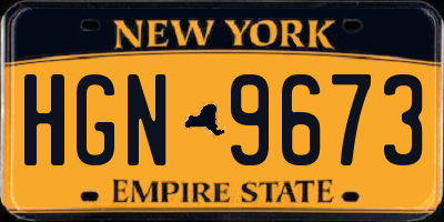 NY license plate HGN9673