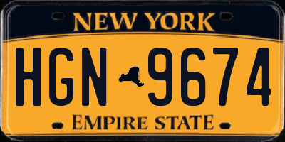 NY license plate HGN9674