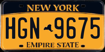 NY license plate HGN9675