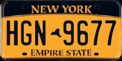 NY license plate HGN9677