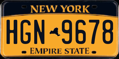 NY license plate HGN9678