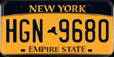 NY license plate HGN9680