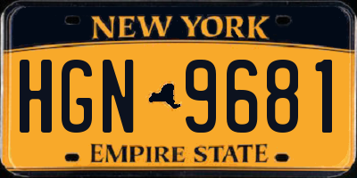 NY license plate HGN9681