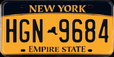 NY license plate HGN9684