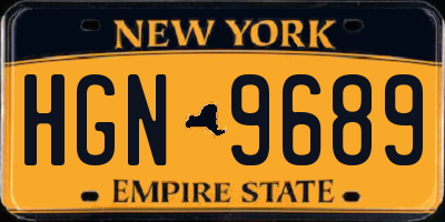 NY license plate HGN9689