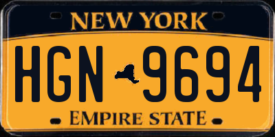 NY license plate HGN9694