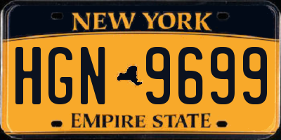 NY license plate HGN9699