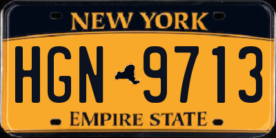 NY license plate HGN9713