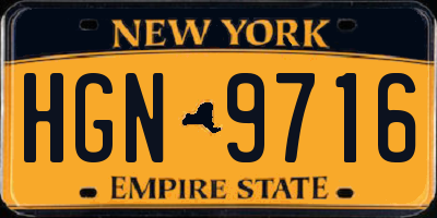 NY license plate HGN9716