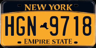 NY license plate HGN9718
