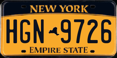 NY license plate HGN9726