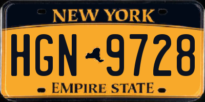 NY license plate HGN9728