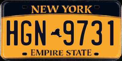 NY license plate HGN9731