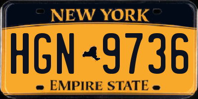 NY license plate HGN9736