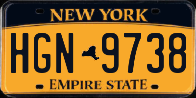 NY license plate HGN9738