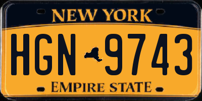 NY license plate HGN9743