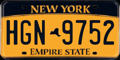 NY license plate HGN9752