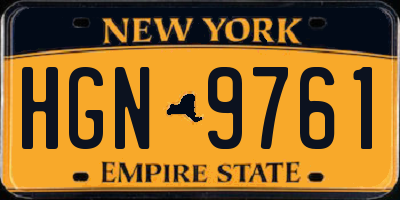 NY license plate HGN9761