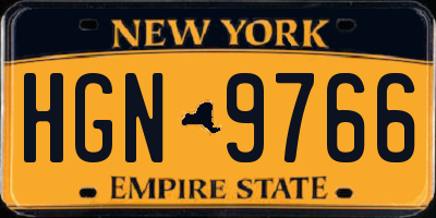 NY license plate HGN9766