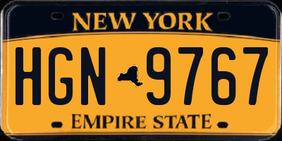 NY license plate HGN9767