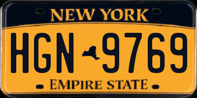 NY license plate HGN9769