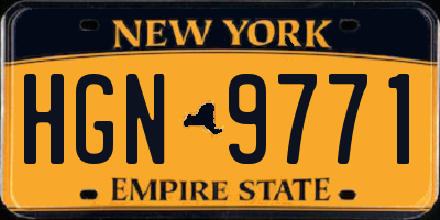 NY license plate HGN9771