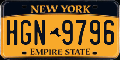 NY license plate HGN9796