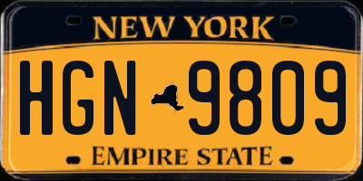 NY license plate HGN9809