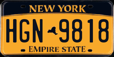 NY license plate HGN9818