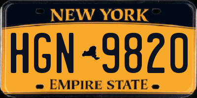 NY license plate HGN9820