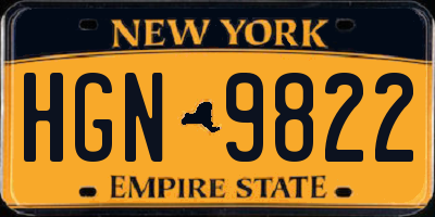 NY license plate HGN9822