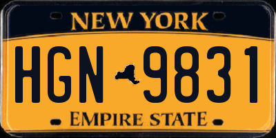 NY license plate HGN9831