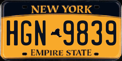 NY license plate HGN9839