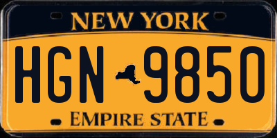 NY license plate HGN9850
