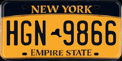 NY license plate HGN9866