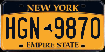 NY license plate HGN9870