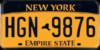 NY license plate HGN9876