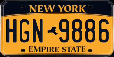 NY license plate HGN9886