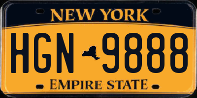 NY license plate HGN9888