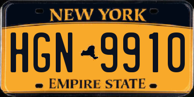 NY license plate HGN9910