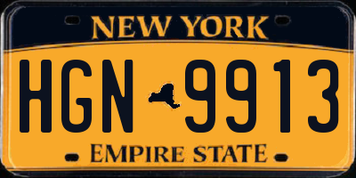 NY license plate HGN9913