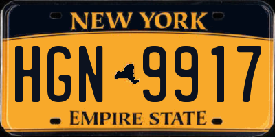 NY license plate HGN9917
