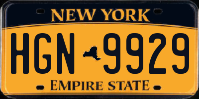 NY license plate HGN9929