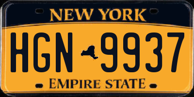 NY license plate HGN9937