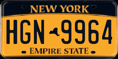 NY license plate HGN9964
