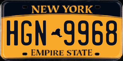 NY license plate HGN9968