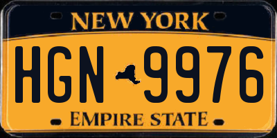 NY license plate HGN9976