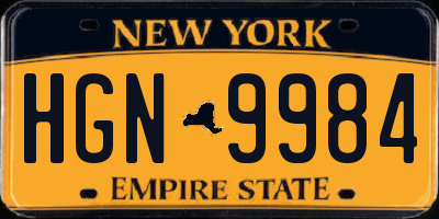 NY license plate HGN9984
