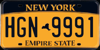 NY license plate HGN9991