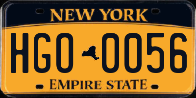 NY license plate HGO0056